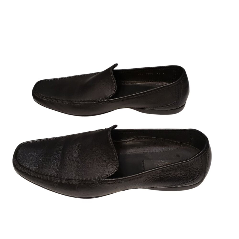 Zelli Black Leather Loafers Men's Size 10